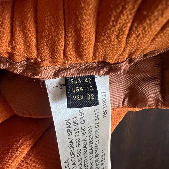 Massimo Dutti Orange Tapered Pants Women’s Size 10 (EU42) - Picture 5 of 7